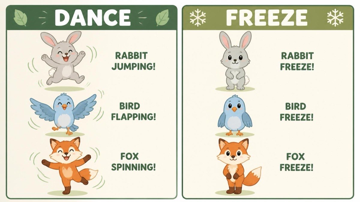 Dance and freeze cards