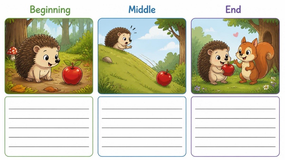 Rhyming pairs: cat and hat, frog and log, bee and tree